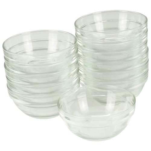 GVK ECO Glasschüssel Ø 12cm12 Stück im Set Beilagenschüssel Dessertschale Stapelschale von GVK ECO