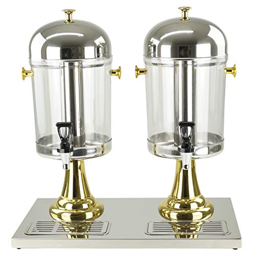 Saft-Dispenser Getränkedispenser Saftspender 2 x 8 Liter mit Kühlelement - silber Saft-Dispenser Getränkedispenser Saftspender 2 x 8 Liter mit Kühlelement - silber von GVK ECO