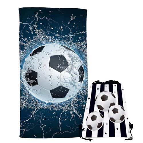 GVMJHYK Fußball Strandtuch 2pcs Personalisiertes Fußball Handtuch, Fußball-Handtücher Sport Badetuch Mikrofaser Strandtücher für Schwimmen, Surfen, Bad, Pool, Fitnessstudio Wasserfußballmuster GVMJHYK Fußball Strandtuch 2pcs Personalisiertes Fußball Handtuch, Fußball-Handtücher Sport Badetuch Mikrofaser Strandtücher für Schwimmen, Surfen, Bad, Pool, Fitnessstudio Wasserfußballmuster von GVMJHYK