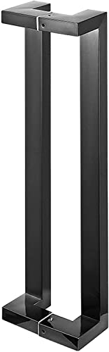 GVNFJKJK Doppelseitige Griffe Goldfarbene, beidseitig verglaste, robuste Türgriffe aus Edelstahl for Badezimmer, Dusche, for Ziehen und Schieben, mit Beschlägen(Black,Length 80CM) von GVNFJKJK