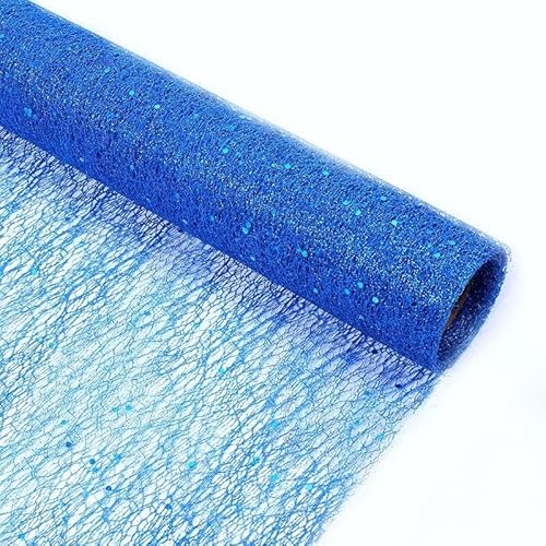 GVNFJKJK Organza-Stoff Golddrahtgewebe handgefertigt Hochzeitsfeier Dekoration Blumenverpackung Tischläufer Dekor(Blue 1) von GVNFJKJK