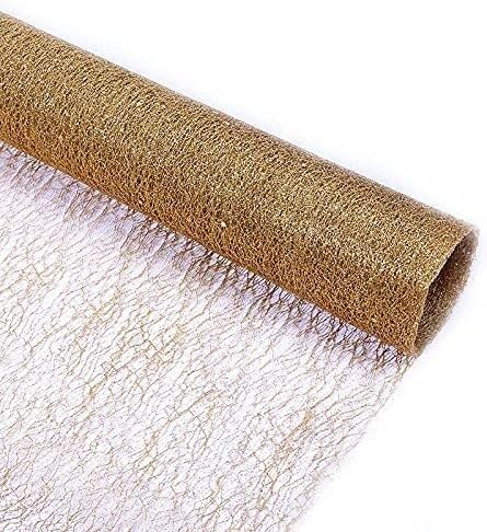 GVNFJKJK Organza-Stoff Golddrahtgewebe handgefertigt Hochzeitsfeier Dekoration Blumenverpackung Tischläufer Dekor(Gold) von GVNFJKJK