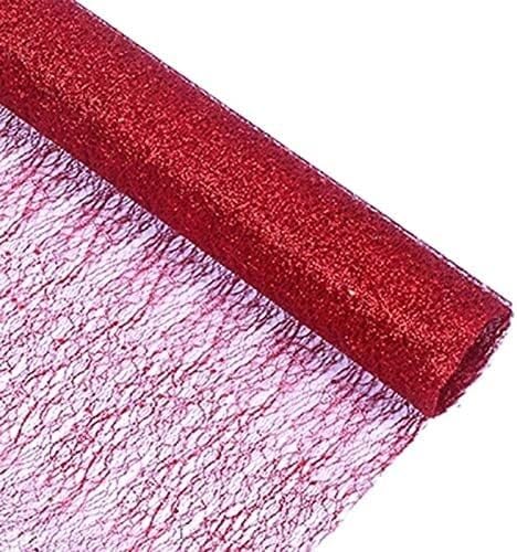 GVNFJKJK Organza-Stoff Golddrahtgewebe handgefertigt Hochzeitsfeier Dekoration Blumenverpackung Tischläufer Dekor(Red) von GVNFJKJK