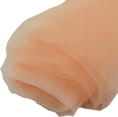 GVNFJKJK Organza-Stoff Hochzeit Geburtstag Bogen Dekoration DIY Nähen Hause Tischdecke Vorhang Kristall Tüll Rolle Organza Sheer Gaze Tuch(Peach,25cm x 280cm) von GVNFJKJK