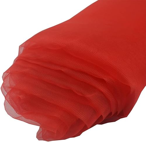 GVNFJKJK Organza-Stoff Hochzeit Geburtstag Bogen Dekoration DIY Nähen Hause Tischdecke Vorhang Kristall Tüll Rolle Organza Sheer Gaze Tuch(Red,140cm x 280cm) von GVNFJKJK