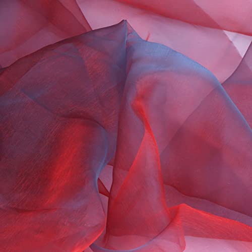 GVNFJKJK Organza-Stoff Voile Stoff Organza Glitzernde Transparente Tischdecke for Heimdekoration und Bekleidungsherstellung,(Red and Purple) von GVNFJKJK