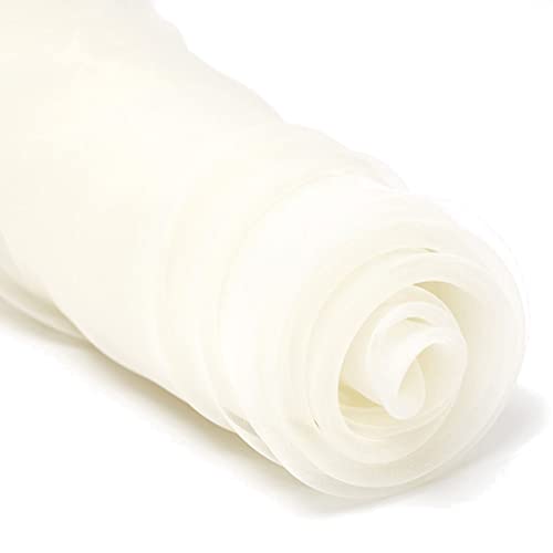 GVNFJKJK Organza-Stoff Voile Stoff Organza Glitzernde Transparente Tischdecke for Party Deko und Bühnendekoration,(Beige) von GVNFJKJK