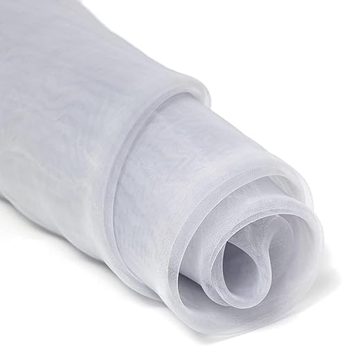 GVNFJKJK Organza-Stoff Voile-Stoff Organza Glitzernde transparente Tischdecke for Blumenstraußverpackung, DIY-Basteln,(Light Gray) von GVNFJKJK