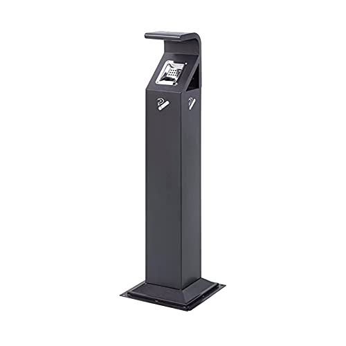 GVNFJKJK Standascher Standaschenbecher aus Edelstahl for den Außenbereich, moderner Standaschenbecher, hoher Aschenbecher aus Metall for Zigaretten auf der Terrasse oder im gewerblichen Hotel(Black1) von GVNFJKJK