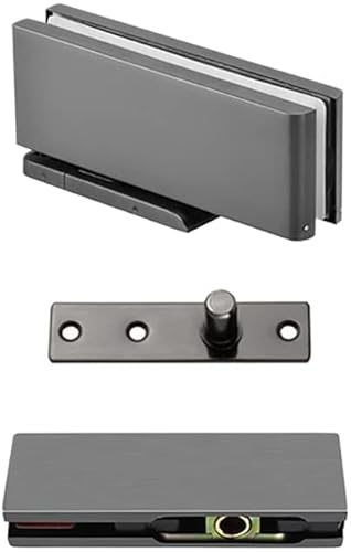 GVNFJKJK Türscharniere 1 Satz Glastürscharniere Hydraulikpuffer Zapfenscharniere Edelstahl gebürstet Glasklemmen Badklemmen Duschtürbeschläge for 10-12mm Hartglas(Dark Grey) von GVNFJKJK