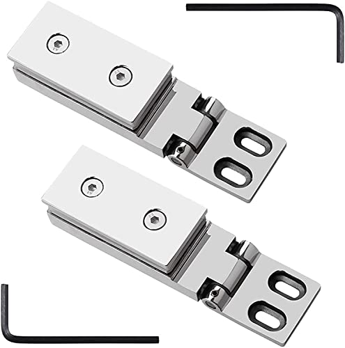 GVNFJKJK Türscharniere 2er-Pack Glastürscharniere aus 304 Edelstahl, Lange Stange in leuchtendem Silber, 90°-Einweg-Glasclip for Badezimmer, 8–12 mm Schwingtürscharniere for Duschen von GVNFJKJK