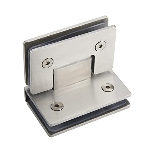 GVNFJKJK Türscharniere Badezimmerklemme, 90-Grad-Glastür-Badezimmerscharnier aus Edelstahl 304, Glasbefestigungsclip, doppelseitiges gehärtetes Glas for Duschraumscharnier GVNFJKJK Türscharniere Badezimmerklemme, 90-Grad-Glastür-Badezimmerscharnier aus Edelstahl 304, Glasbefestigungsclip, doppelseitiges gehärtetes Glas for Duschraumscharnier von GVNFJKJK