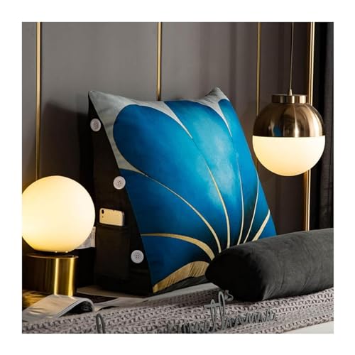 Kissen Dreieckiges Keilkissen Mit Verstellbarem Nacken,Rückenstütze Aus Zerkleinertem Memory Foam for Sofa-Kopfteil Lordosenstützkissen Ergonomische Rückenlehne(Phoenix Tail Leaves,60x50x20cm) von GVNFJKJK