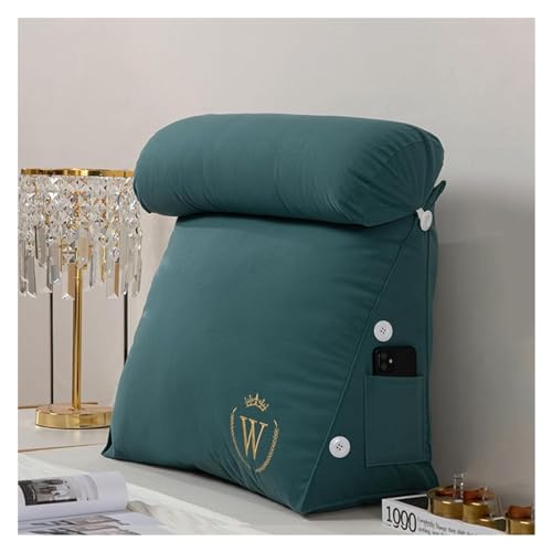Und abnehmbare Nackenrolle mit zerkleinertem Memory Foam, ideal als Rückenlehne for Bücher oder Spiele, Rückenstütze for Sitzen im Bett, entspannend, ergonomisch.(Emerald Green,45 x 45 x 22 cm) von GVNFJKJK