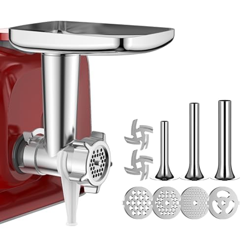 GVODE Fleischwolf Zubehör für Bosch MUM58720 Küchenmaschine, Geeignet für Bosch Multifunktions-Roboter, Beinhaltet 3 Wurstfüllröhrchen und 4 Arten von Mahlplatten GVODE Fleischwolf Zubehör für Bosch MUM58720 Küchenmaschine, Geeignet für Bosch Multifunktions-Roboter, Beinhaltet 3 Wurstfüllröhrchen und 4 Arten von Mahlplatten von GVODE