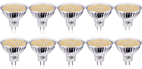 GVOREE MR16 GU5.3 LED Lampen,450lm,Ersatz für 40W Halogenlampen,5W,12V AC/DC,Warmweiß,120° Ausstrahlungswinkel,LED Spot 10er Pack von GVOREE