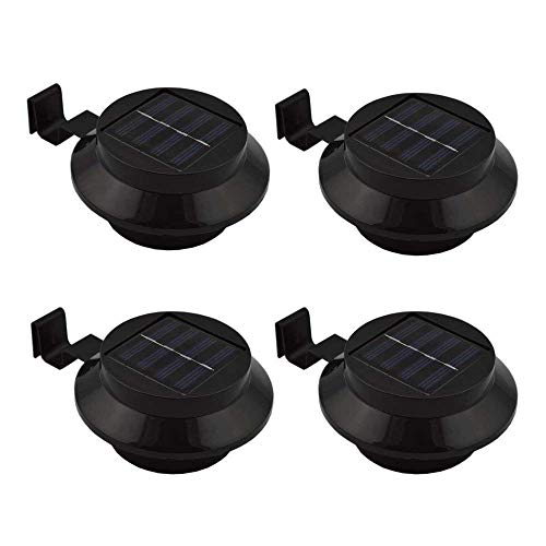 yohooo 4 Stück Solarlampe Gartenlampe Außenlampe Solarleuchte Zaun Wandleuchte Wandlampe Solarleuchten für den garten,Haus, Zaun,Garage und Gehweg Beleuchtung 1300mAh AA Ni-MH(Schwarz) von GVOREE