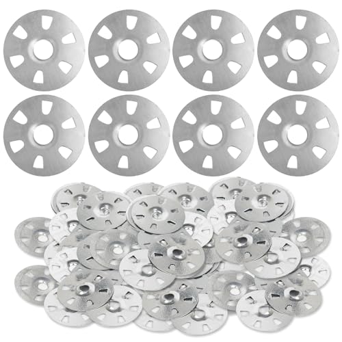 100 Stück Unterlegscheiben 35mm Durchmesser, Unterlegscheiben Fliesenträger, Dämmstoffteller Unterlegscheiben, Stahl Isolierung Thermoplatte, Verzinkter Stahl Isolierung, für Verbundplatten von GVPOELR