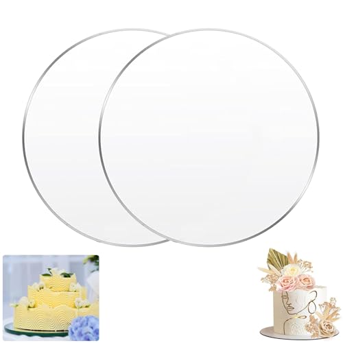 GVPOELR 2 Stück Acryl Cake Board, Ø 20cm Rund Kuchenplatte, Kuchenplatte Transparent, kuchenplatte 2mm Dick Mit Schutzfolie, um Servieren von Kuchen, für Transport Kuchen und DIY Handwerk GVPOELR 2 Stück Acryl Cake Board, Ø 20cm Rund Kuchenplatte, Kuchenplatte Transparent, kuchenplatte 2mm Dick Mit Schutzfolie, um Servieren von Kuchen, für Transport Kuchen und DIY Handwerk von GVPOELR