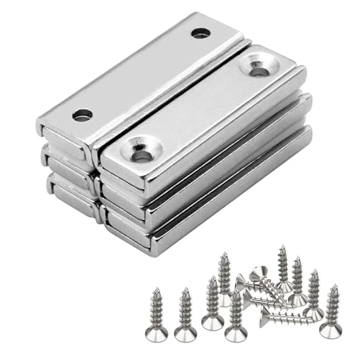 GVPOELR Rechteckmagnete, Multifunktions Rechteckmagnete, 6 Stück Rechteckmagnete, 40x13,5x5mm Neodymium Magnets, mit Schrauben, Magnets Screwable Flat, für Whiteboard, Kühlschrank, Magnettafel GVPOELR Rechteckmagnete, Multifunktions Rechteckmagnete, 6 Stück Rechteckmagnete, 40x13,5x5mm Neodymium Magnets, mit Schrauben, Magnets Screwable Flat, für Whiteboard, Kühlschrank, Magnettafel von GVPOELR