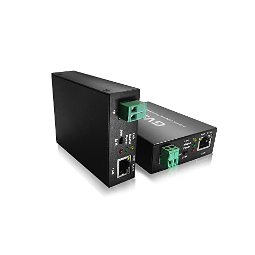GVS 2-Draht Ethernet POE-Konverter, Injector, Ersatz für fehlendes LAN-Kabel, Daten und Strom Werden über 2-Draht übertragen, bis 500m Distanz, Repeater von GVS