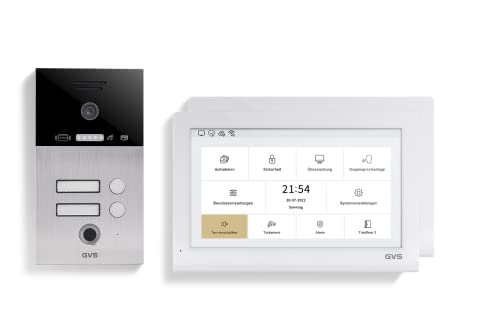 GVS - 2-Familienhaus IP Video Türsprechanlage AVS5432A - Mit 2x10 Zoll Monitor, App, HD-Kamera & Türöffner Funktion (Fingerprint/RFID) - Türklingel Sprechanlage Gegensprechanlage von GVS