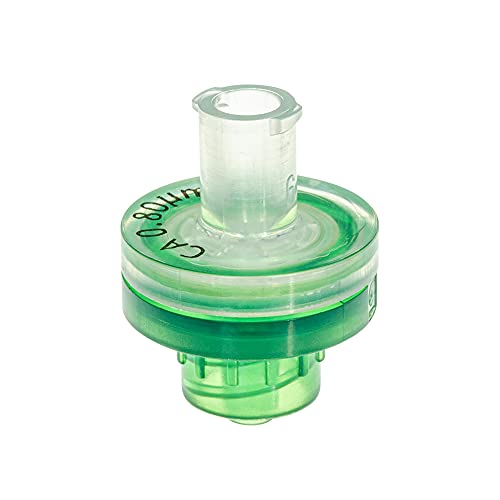 GVS Filter Technology, Spritzenfilter, ABLUO, 13mm, CA Membran, 0.80µm, Acrylic Gehäuse, Green Color, 100/pk von GVS