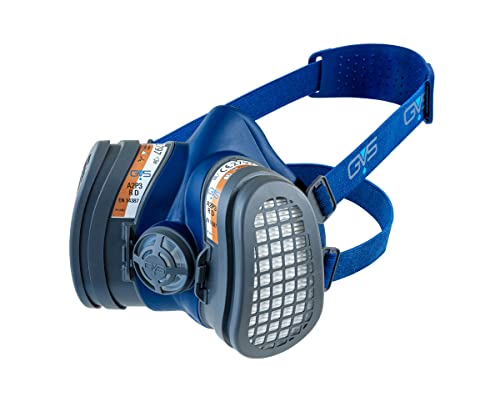 GVS SPR669 Elipse flaches Profil wiederverwendbare A2P3 Halbmaske gegen organische Gase und Dämpfe bis 5.000 ppm und Staub, M/L von GVS