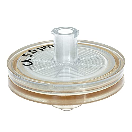 GVS Filter Technology, Spritzenfilter, ABLUO, 33mm, CA Membran, 5.0µm, Acrylic Gehäuse, Brown Color, 10/pk von GVS