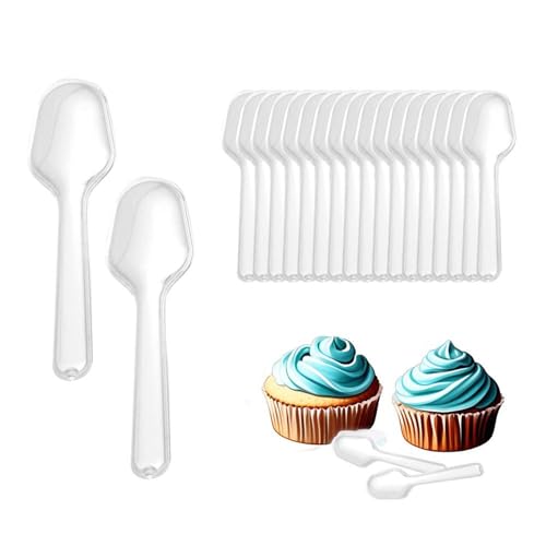 GVSS 240 Stück Löffel aus transparentem Kunststoff, 7,5 cm, kleine Dessertlöffel aus Kunststoff, Mini-Löffel, wiederverwendbar, für Eiscreme, Joghurt, Partys und Hochzeiten von GVSS