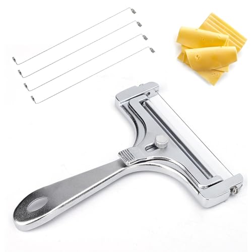 GVSS Manueller Käseschneider, Käseschneider, Käseschneider, aus Edelstahl mit 4 Ersatzdrähten, ideal für weiche bis mittelharte Käse, für professionelle oder private Küche GVSS Manueller Käseschneider, Käseschneider, Käseschneider, aus Edelstahl mit 4 Ersatzdrähten, ideal für weiche bis mittelharte Käse, für professionelle oder private Küche von GVSS