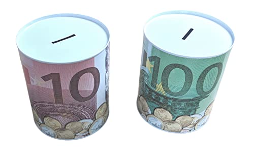 2er Set XL Spardose Euro Blechdose Metall Spardose 13 cm x 15 cm Sparschwein Geburtstag 2er Set XL Spardose Euro Blechdose Metall Spardose 13 cm x 15 cm Sparschwein Geburtstag von GW Handels UG