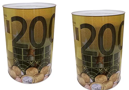 200 Euro Blechdose Metall Spardose 22 cm x 15 cm Sparschwein Geburtstag von GW Handels UG