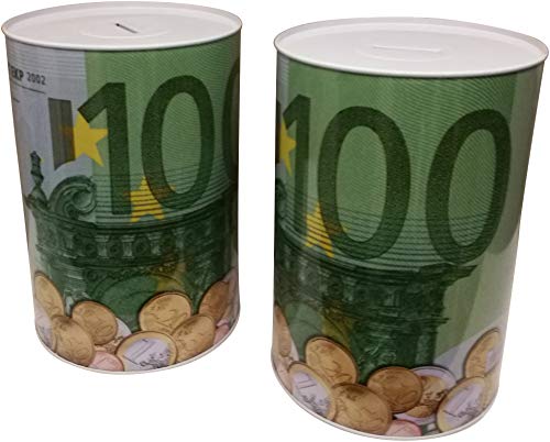 GW Handels UG 2er Set XXL Spardose 100 Euro Blechdose Metall Spardose 12 cm x 16 cm Sparschwein Geburtstag GW Handels UG 2er Set XXL Spardose 100 Euro Blechdose Metall Spardose 12 cm x 16 cm Sparschwein Geburtstag von GW Handels UG