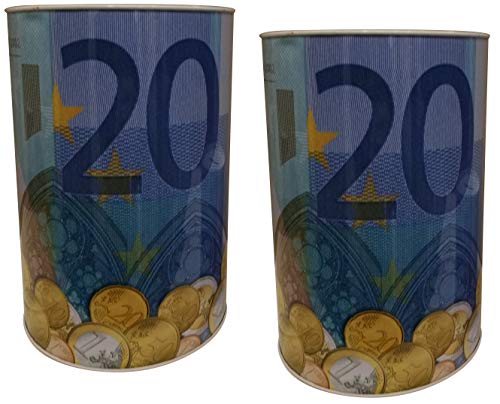 GW Handels UG 2er Set XXL Spardose 20 Euro Blechdose Metall Spardose 12 cm x 16 cm Sparschwein Geburtstag GW Handels UG 2er Set XXL Spardose 20 Euro Blechdose Metall Spardose 12 cm x 16 cm Sparschwein Geburtstag von GW Handels UG