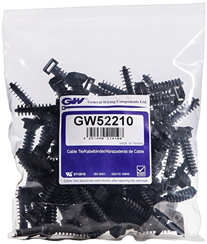 GW Kabelbinder-Technik, Einschlaghalter für Kabelbinderbreite bis 9 mm, schwarz, 100 Stück, GW52210BC von GW Kabelbinder-Technik