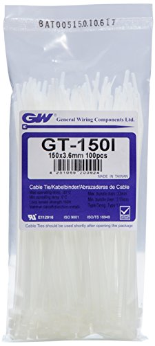 GW Kabelbinder-Technik, Kabelbinder 150 x 3,6 mm, natur, 1000 Stück, GT-150I von GW Kabelbinder-Technik