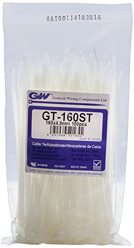 GW Kabelbinder-Technik, Kabelbinder 160 x 4,8 mm, natur, 1000 Stück, GT-160ST von GW Kabelbinder-Technik