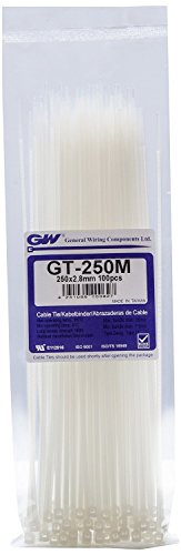 GW Kabelbinder-Technik, Kabelbinder 250 x 2,8 mm, natur, 100 Stück, GT-250MC von GW Kabelbinder-Technik