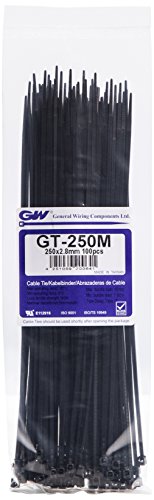 GW Kabelbinder-Technik, Kabelbinder 250 x 2,8 mm, schwarz, 100 Stück, GT-250MBC von GW Kabelbinder-Technik