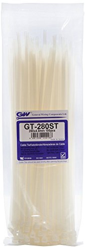 GW Kabelbinder-Technik, Kabelbinder 280 x 4,8 mm, natur, 100 Stück, GT-280STC von GW Kabelbinder-Technik