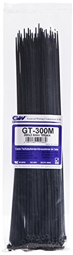 GW Kabelbinder-Technik, Kabelbinder 300 x 2,8 mm, schwarz, 100 Stück, GT-300MBC von GW Kabelbinder-Technik