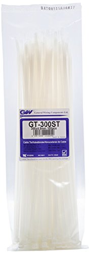 GW Kabelbinder-Technik, Kabelbinder 300 x 4,8 mm, natur, 100 Stück, GT-300ST von GW Kabelbinder-Technik