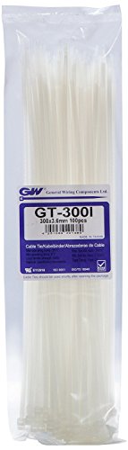 GW Kabelbinder-Technik, Kabelbinder 303 x 3,6 mm, natur, 1000 Stück, GT-300I von GW Kabelbinder-Technik