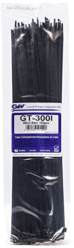 GW Kabelbinder-Technik, Kabelbinder 303 x 3,6 mm, schwarz, 100 Stück, GT-300IBC von GW Kabelbinder-Technik