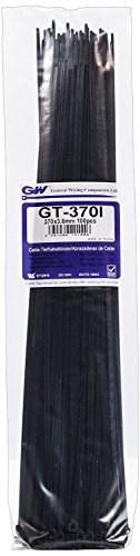 GW Kabelbinder-Technik, Kabelbinder 371 x 3,6 mm, schwarz, 100 Stück, GT-370IBC von GW Kabelbinder-Technik