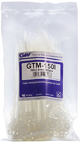 GW Kabelbinder-Technik, Kabelbinder mit Schrauböse 151x3,6mm, natur, 100 Stück, GTM-150IC von GW Kabelbinder-Technik