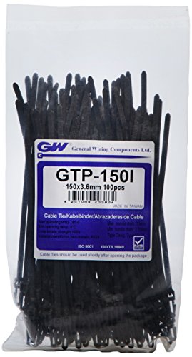 GW Kabelbinder-Technik, Kabelbinder mit Spreizanker 151 x 3,6 mm, schwarz, 100 Stück, GTP-150IBC von GW Kabelbinder-Technik