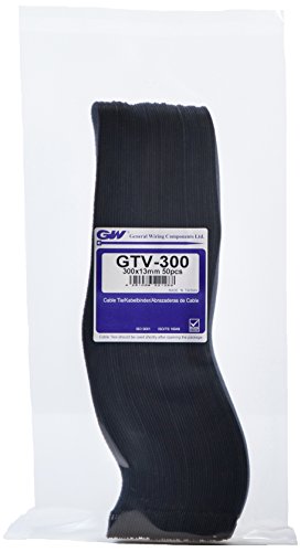 GW Kabelbinder-Technik, Klettband 300 x 13 mm, schwarz, 50 Stück, GTV-300HDB/50 von GW Kabelbinder-Technik