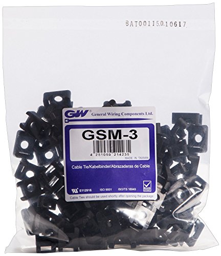 GW Kabelbinder-Technik, Schraubsockel 22.2 x 15.9 x 9.7 mm, schwarz, 100 Stück, GSM-3BC von GW Kabelbinder-Technik